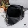 New Small Chanel Black and Silver Hobo Bag with External Stitching ② Size