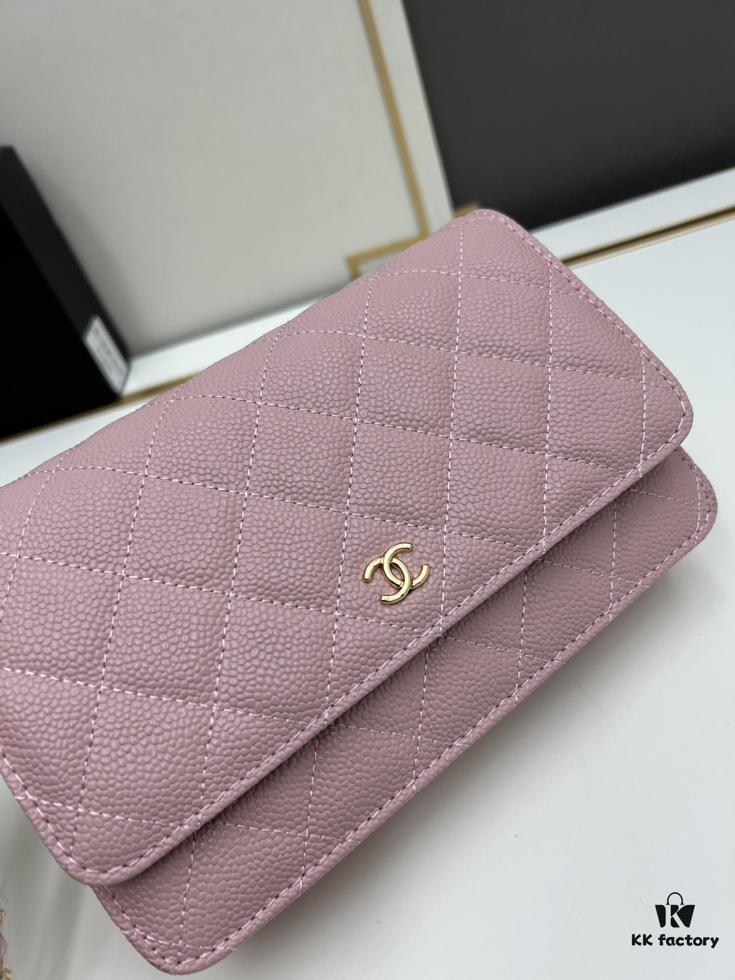 69304138f09edb6de4c4d8d4 Chanel WOC Classic Fortune Bag with Box (33814 Ball Texture) - Can Be Worn Crossbody or Shoulder, Chain Stowable for Clutch Use