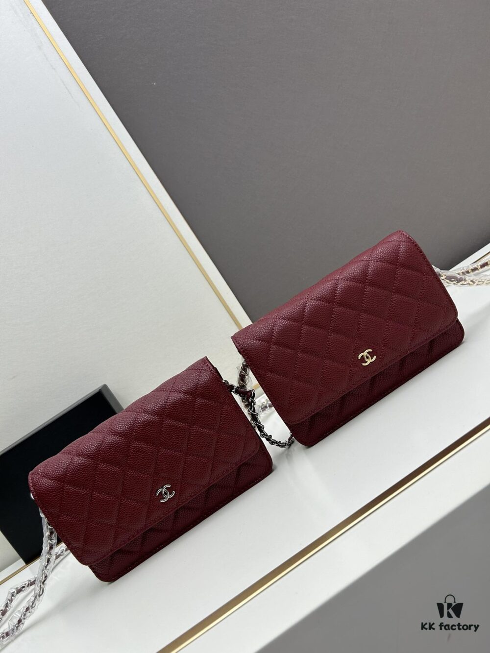 69304141f09edb6de4c4d8d9 Chanel WOC Classic Fortune Bag with Box (33814 Ball Texture) - Can Be Worn Crossbody or Shoulder, Chain Stows Inside for Clutch Use