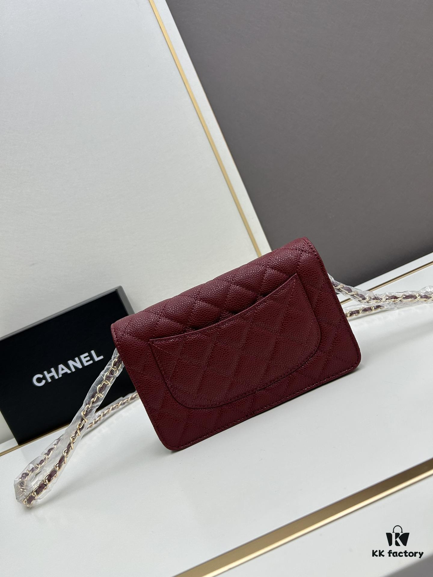 69304142f09edb6de4c4d8da Chanel WOC Classic Fortune Bag with Box (33814 Ball Texture) - Can Be Worn Crossbody or Shoulder, Chain Stows Inside for Clutch Use