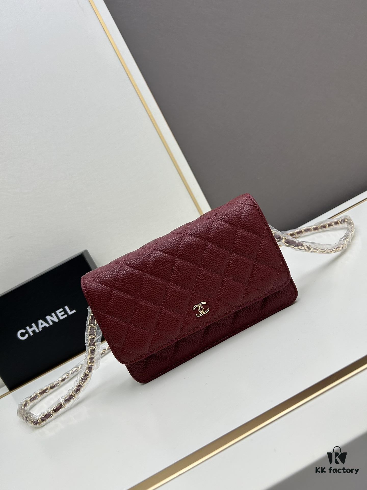 69304144f09edb6de4c4d8db Chanel WOC Classic Fortune Bag with Box (33814 Ball Texture) - Can Be Worn Crossbody or Shoulder, Chain Stows Inside for Clutch Use