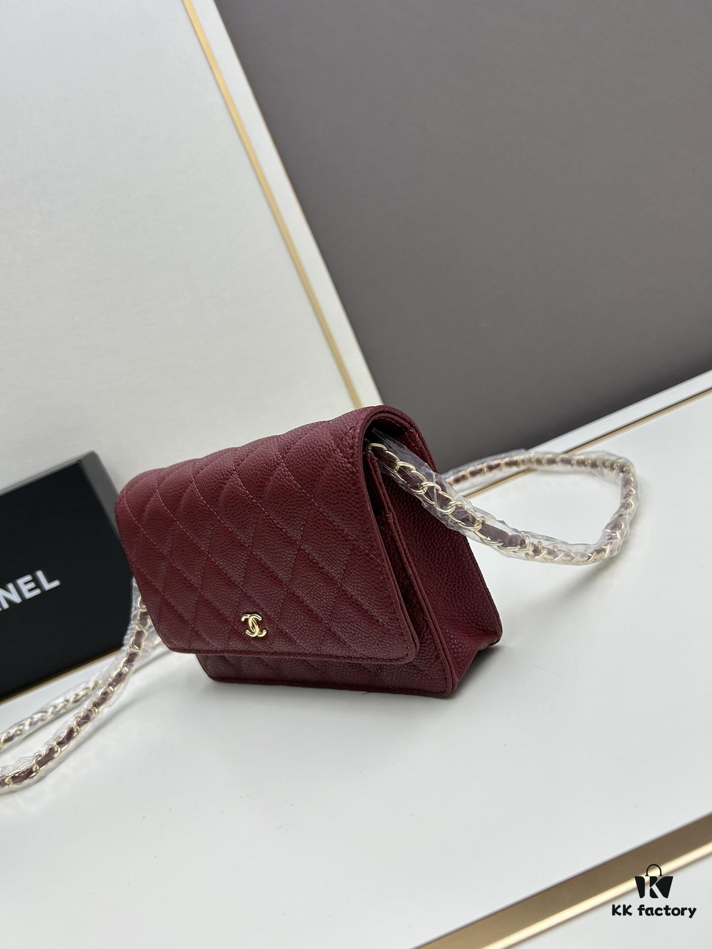 69304149f09edb6de4c4d8de Chanel WOC Classic Fortune Bag with Box (33814 Ball Texture) - Can Be Worn Crossbody or Shoulder, Chain Stows Inside for Clutch Use
