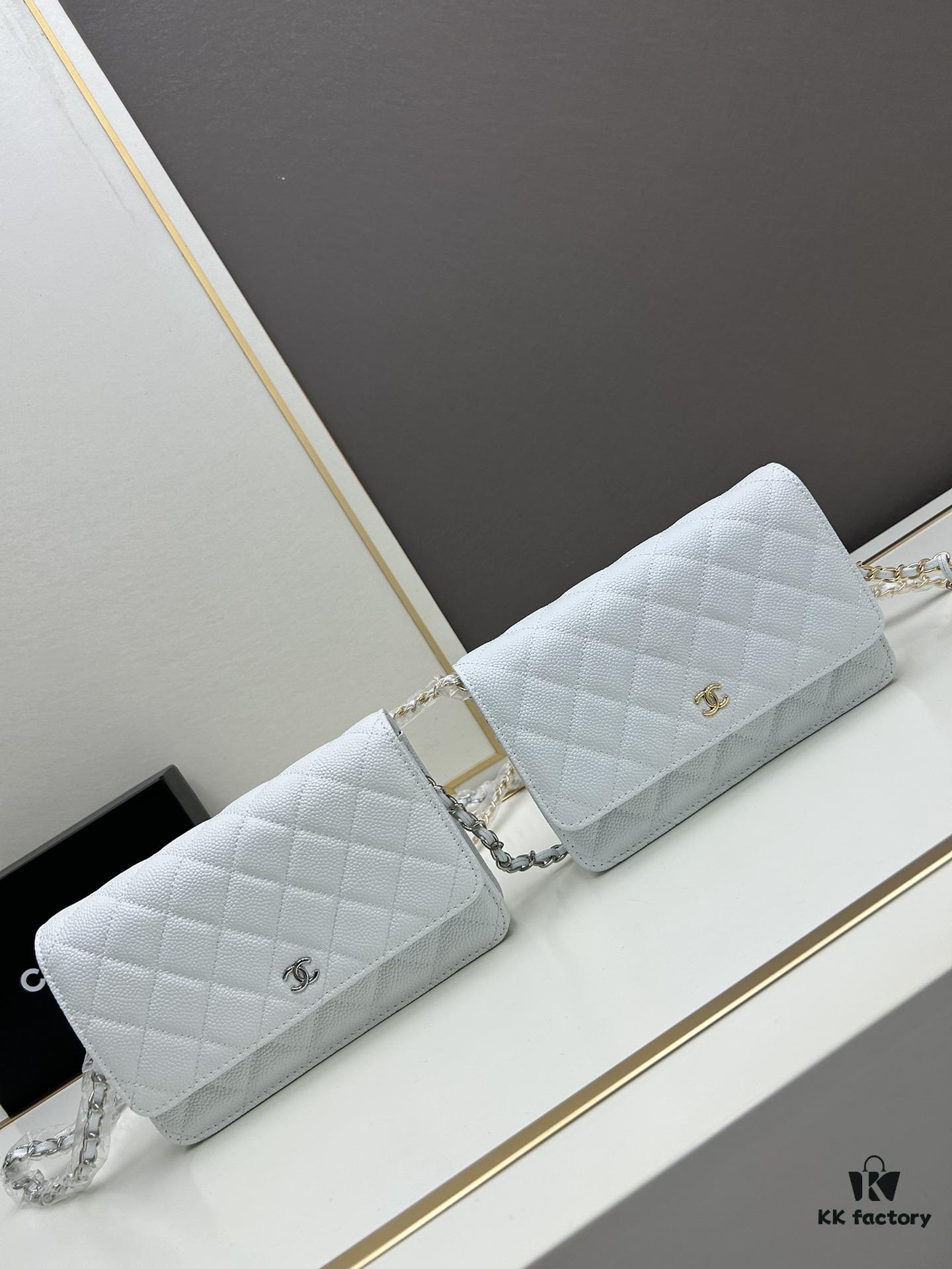 Chanel WOC Classic Ball Pattern Bag (Box Included, Model 33814) – Can Be Worn Crossbody or Shoulder, Chain Stows Inside for Clutch Use