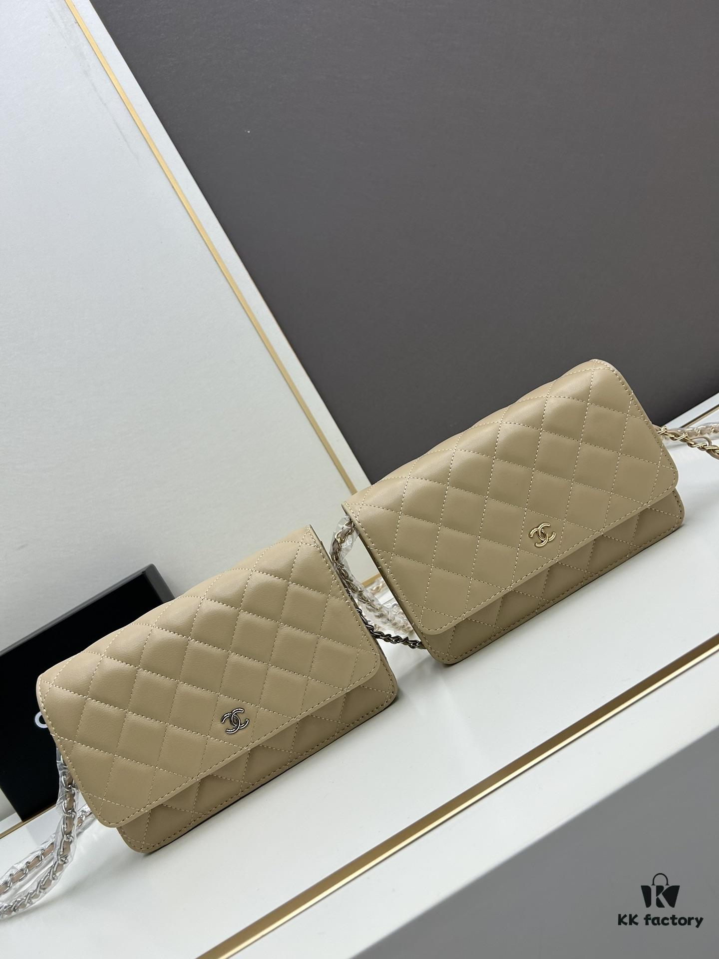 Box Included (33814 Lambskin) Chanel WOC Classic Fortune Bag, Crossbody/Shoulder Strap, Chain Can Be Hidden Inside for Clutch Use