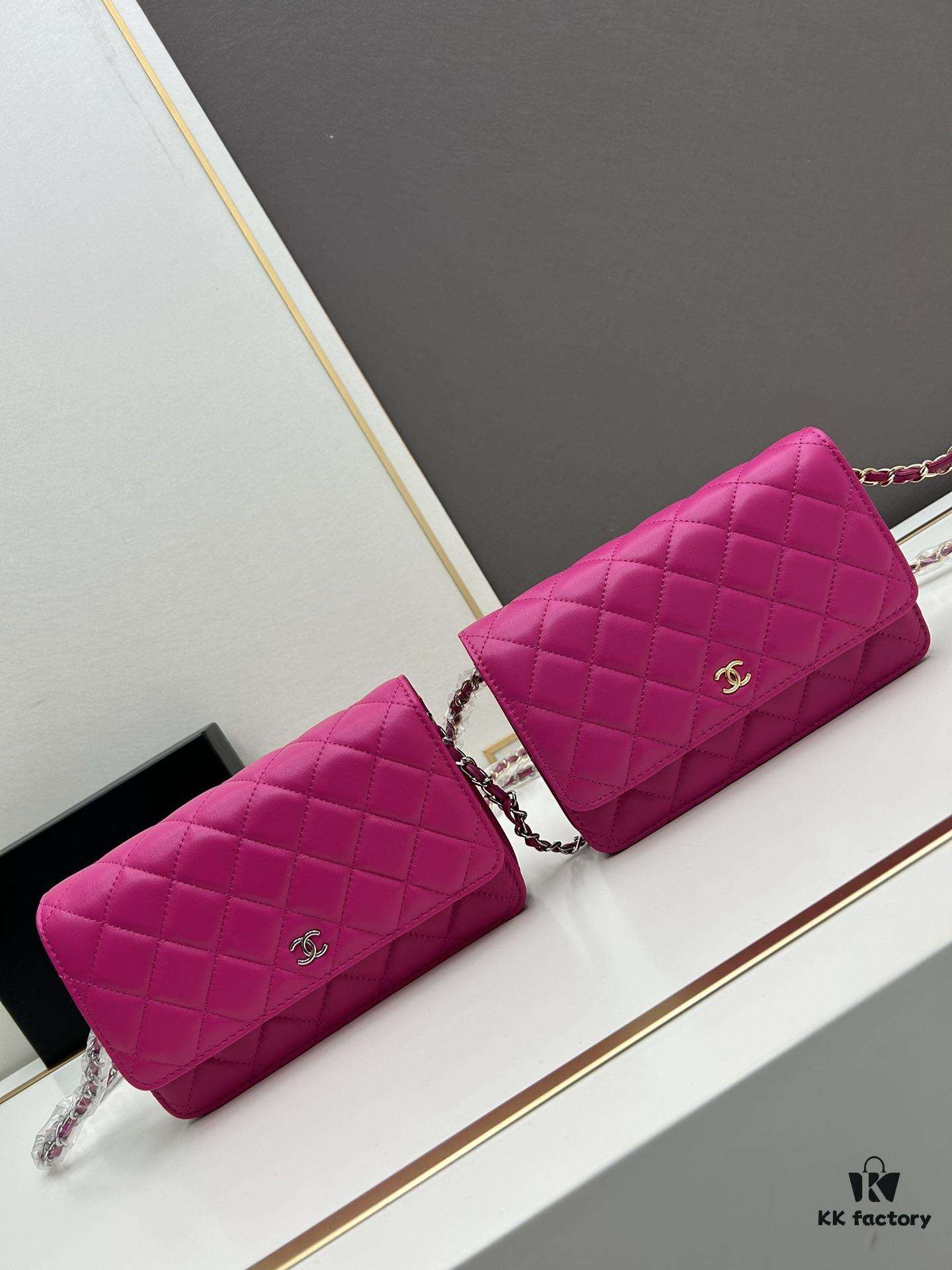 Box Included (33814 Lambskin) Chanel WOC Classic Fortune Bag, Crossbody/Shoulder Strap, Chain Can Be Hidden Inside for Clutch Use