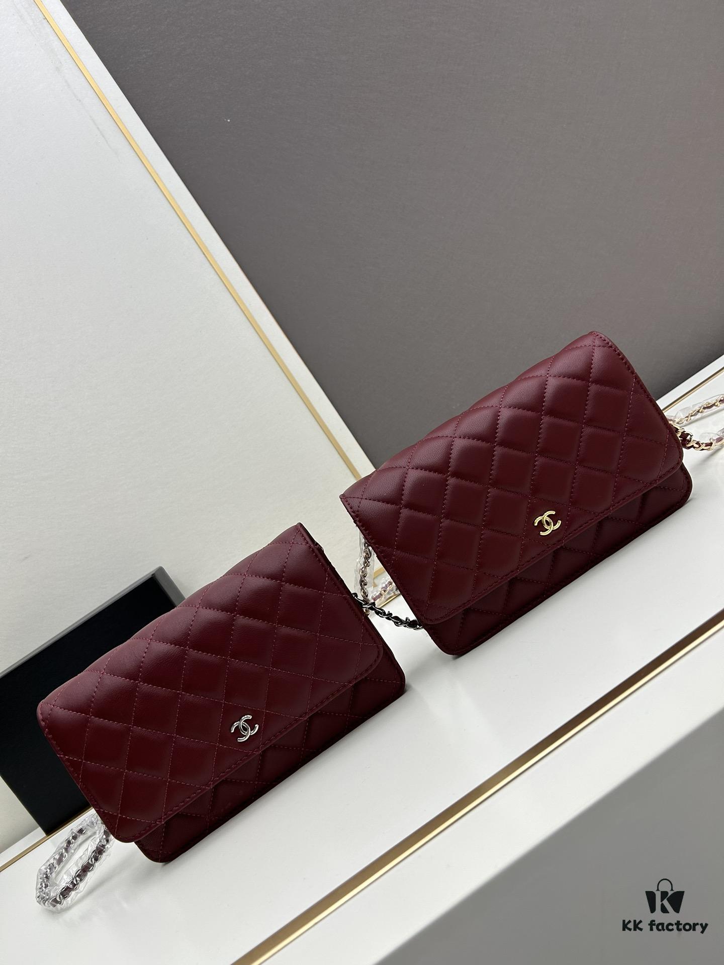 69304197f09edb6de4c4d906 Box Included (33814 Lambskin) Chanel WOC Classic Fortune Bag, Crossbody or Shoulder Wear, Chain Stowable Inside for Clutch Use