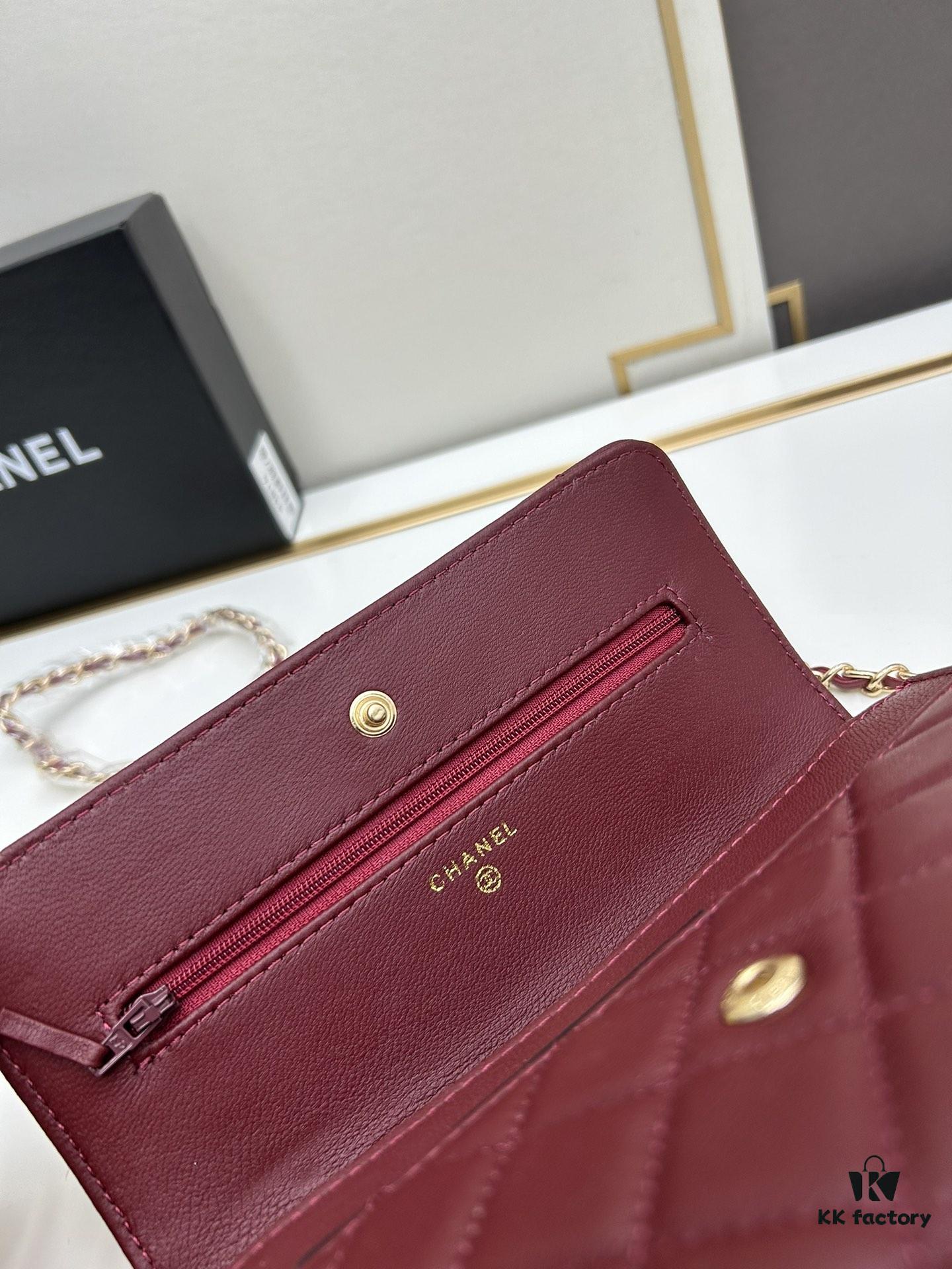 6930419cf09edb6de4c4d90a Box Included (33814 Lambskin) Chanel WOC Classic Fortune Bag, Crossbody or Shoulder Wear, Chain Stowable Inside for Clutch Use