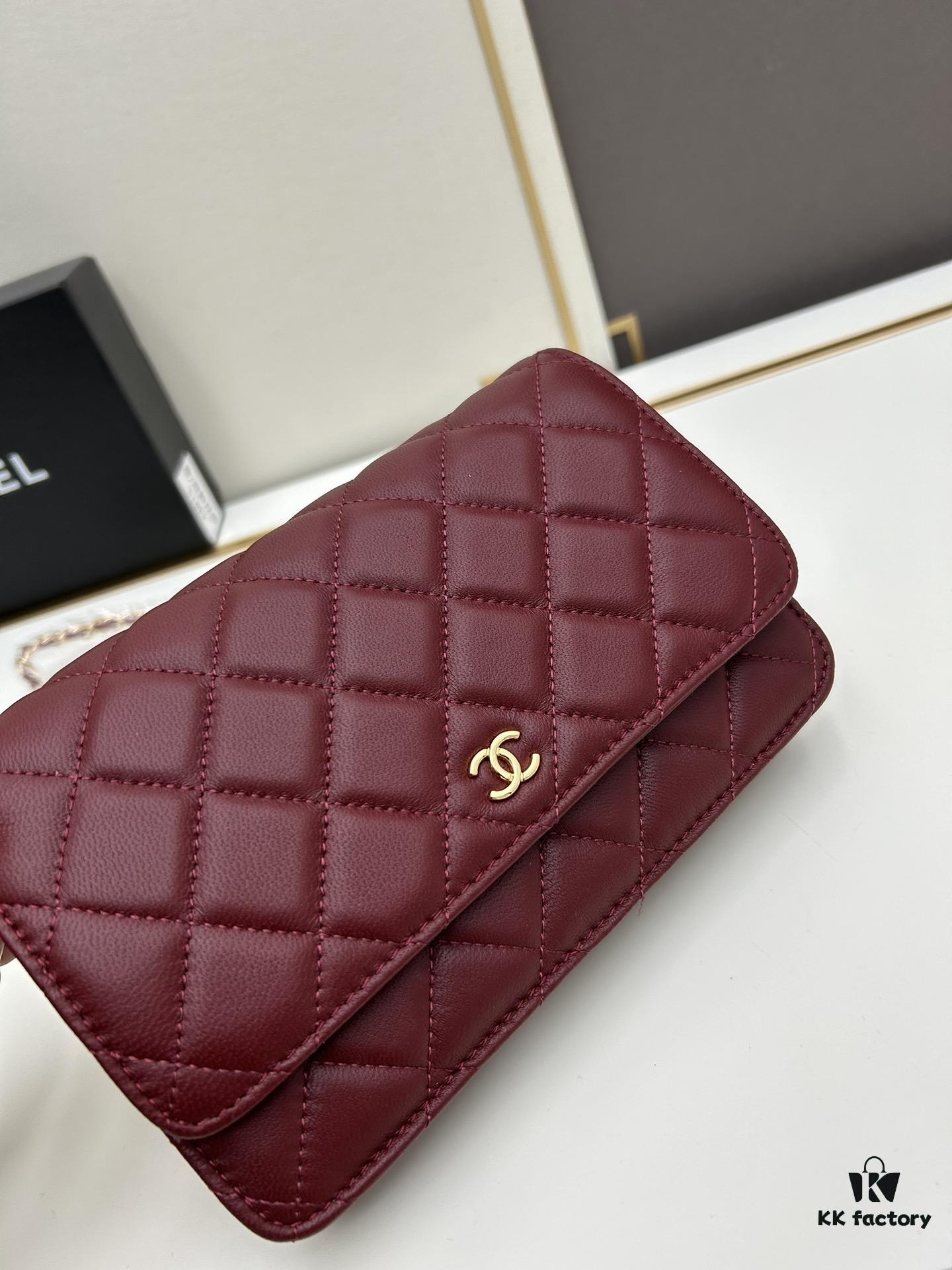 693041a0f09edb6de4c4d90c Box Included (33814 Lambskin) Chanel WOC Classic Fortune Bag, Crossbody or Shoulder Wear, Chain Stowable Inside for Clutch Use
