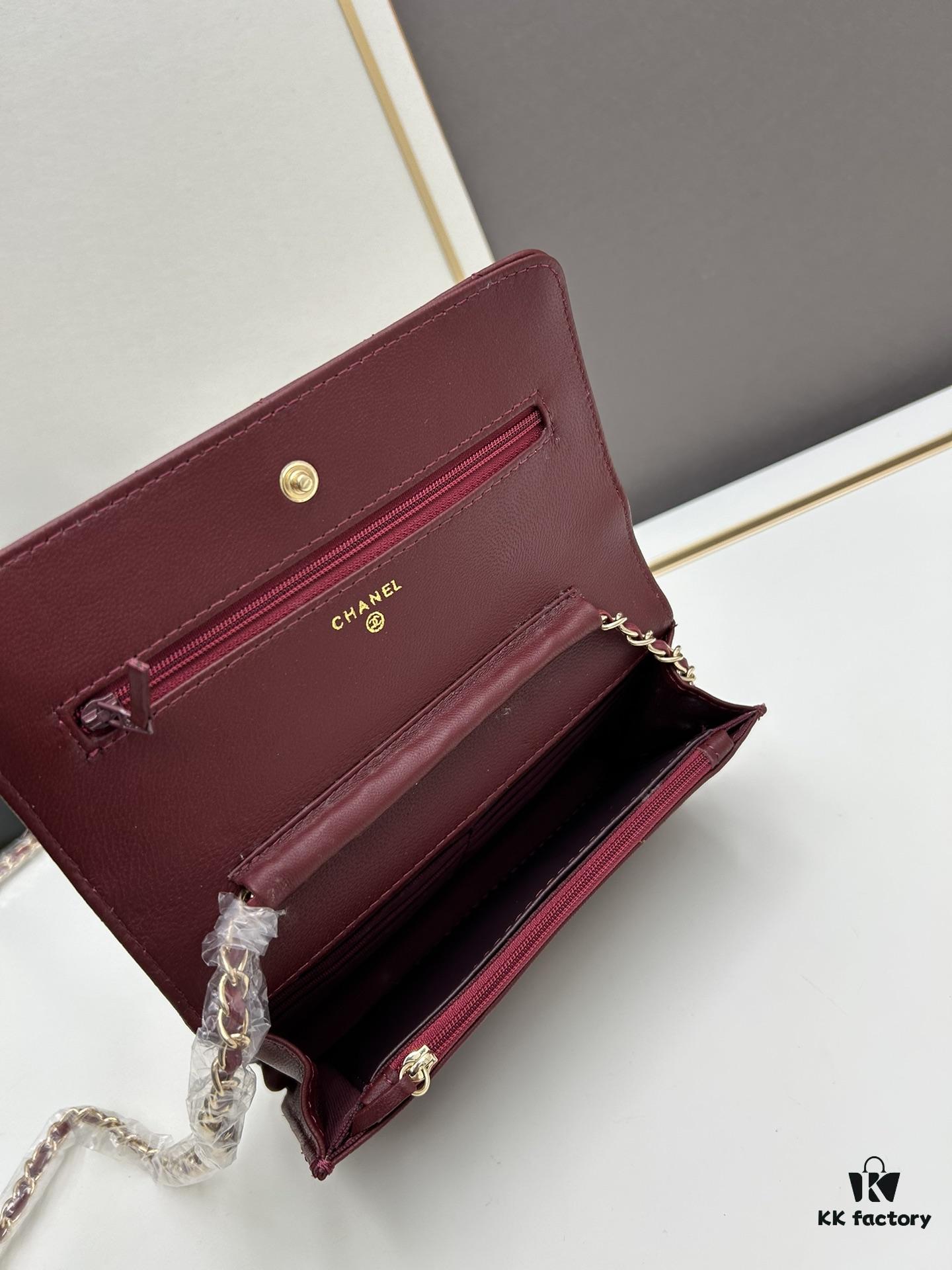 693041abf09edb6de4c4d90e Box Included (33814 Lambskin) Chanel WOC Classic Fortune Bag, Crossbody or Shoulder Wear, Chain Stowable Inside for Clutch Use