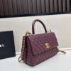 693041c6f09edb6de4c4d91a Chanel Coco Handle with Box, Black Calfskin with Red Handle