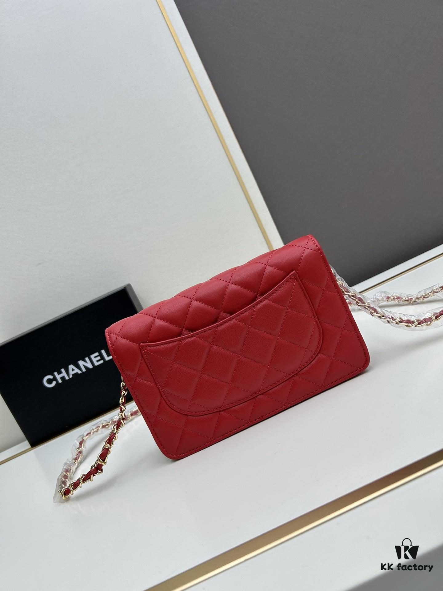 693041caf09edb6de4c4d91d Chanel WOC Classic Fortune Bag with Box (33814 Lambskin) - Can Be Worn Crossbody or Shoulder, Chain Stows Inside for Clutch Use