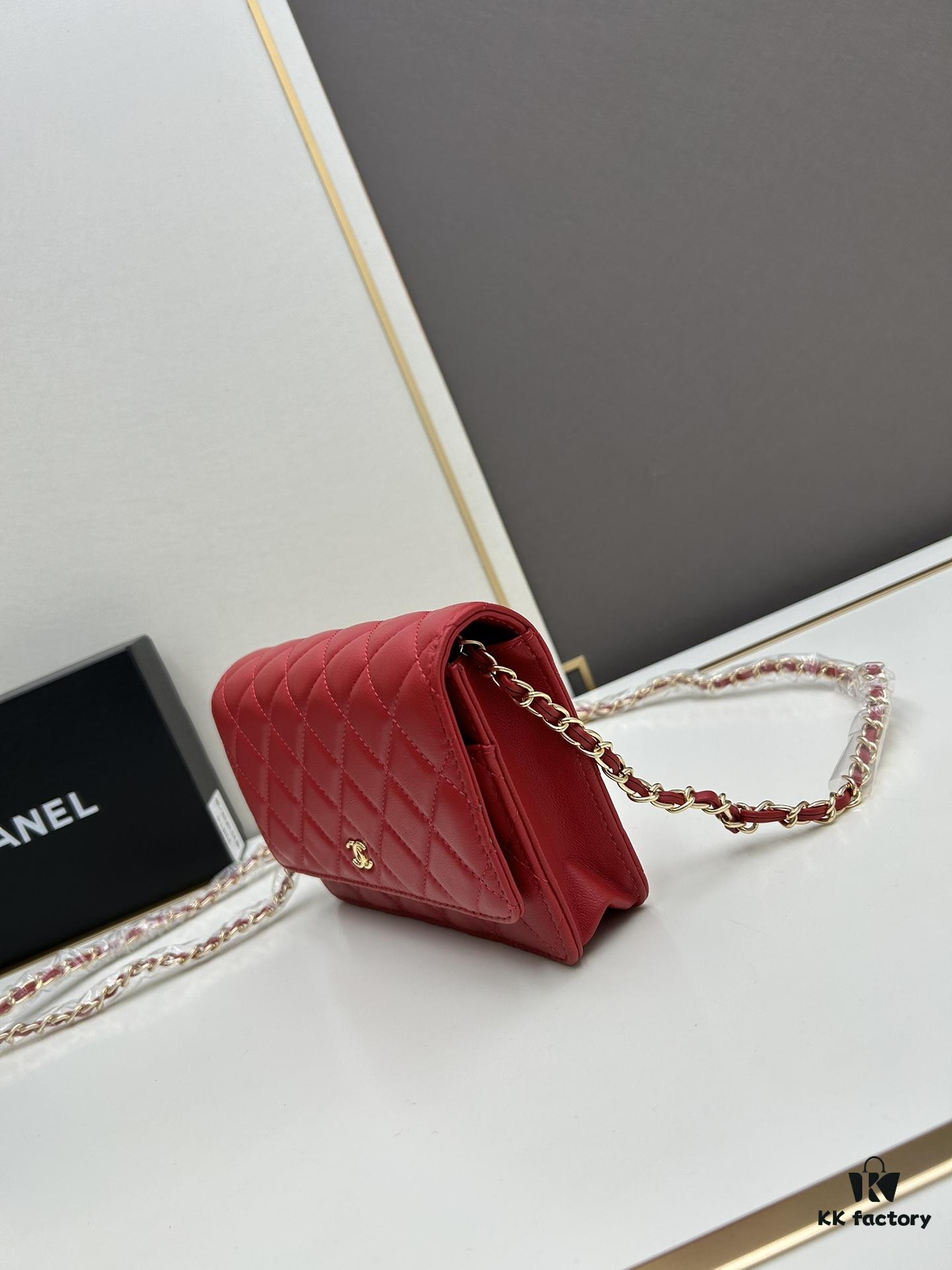 693041cbf09edb6de4c4d91e Chanel WOC Classic Fortune Bag with Box (33814 Lambskin) - Can Be Worn Crossbody or Shoulder, Chain Stows Inside for Clutch Use