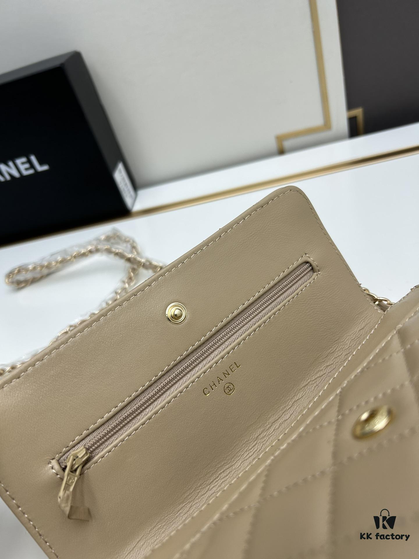 693041cff09edb6de4c4d921 Chanel WOC Classic Fortune Bag with Box (33814 Lambskin) 🔔🔥 Adjustable Crossbody or Shoulder Strap, Chain Can Be Stored Inside for Clutch Use, Compact Yet Spacious, Interior with Card Slots, Zipper Compartment, and Coin Pocket, Small and Practical! Size: W19*H12*D4