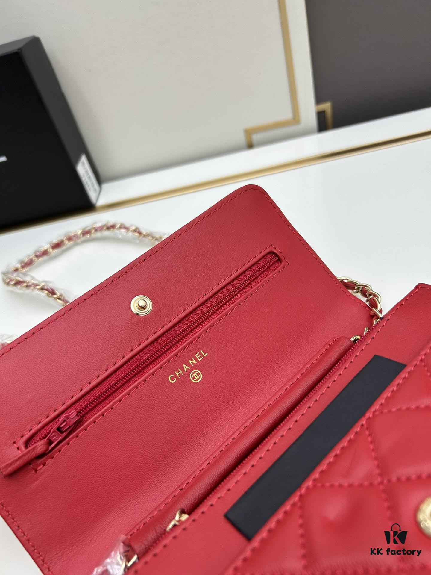 693041d1f09edb6de4c4d924 Chanel WOC Classic Fortune Bag with Box (33814 Lambskin) - Can Be Worn Crossbody or Shoulder, Chain Stows Inside for Clutch Use