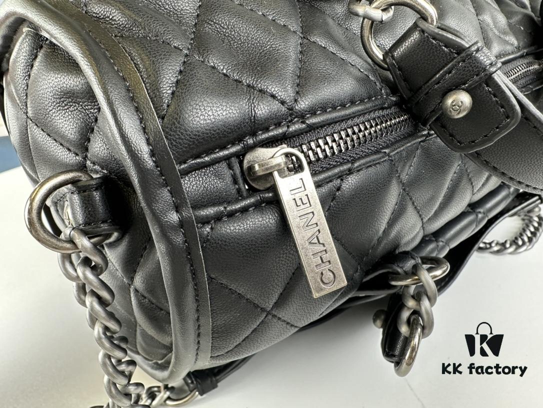 693041f6f09edb6de4c4d953 New Arrival Vintage Chanel Boston Bag in Black and Gold – Absolutely Collector-Level Cute!