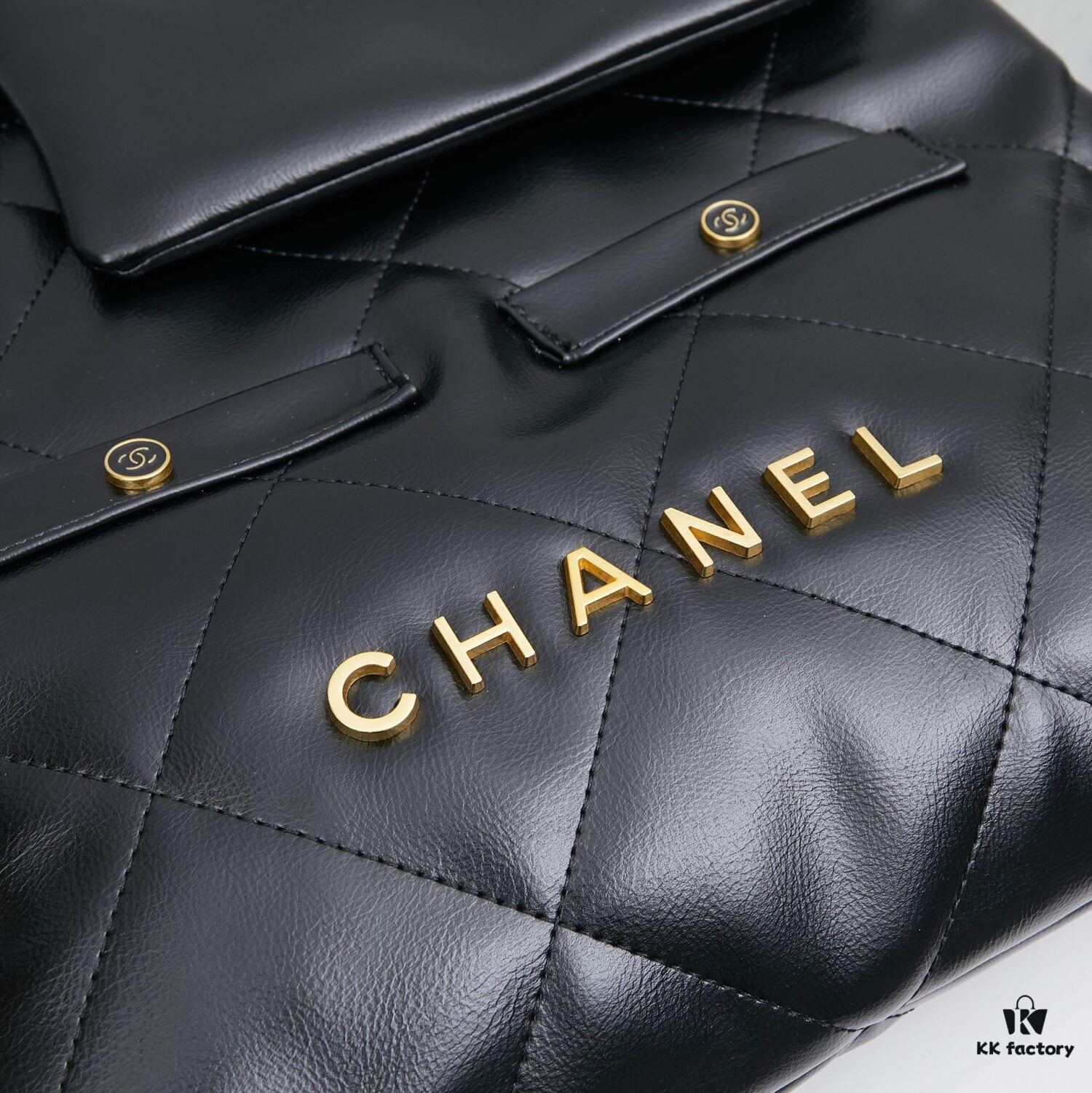 693041fcf09edb6de4c4d958 New Chanel 24B Model | Small Black and Gold Double Pocket 22Bag 🖤