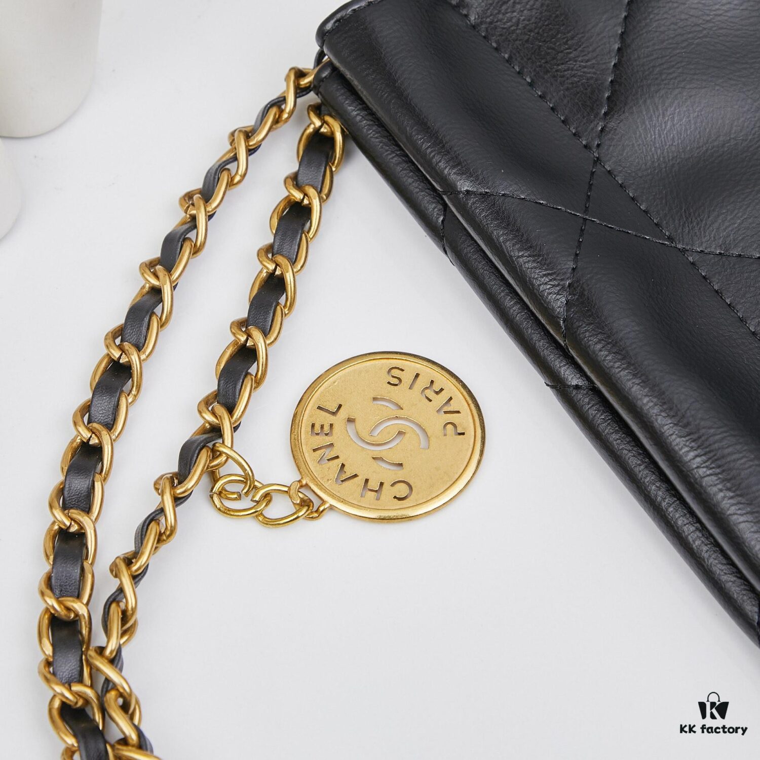 693041fef09edb6de4c4d95b New Chanel 24B Model | Small Black and Gold Double Pocket 22Bag 🖤