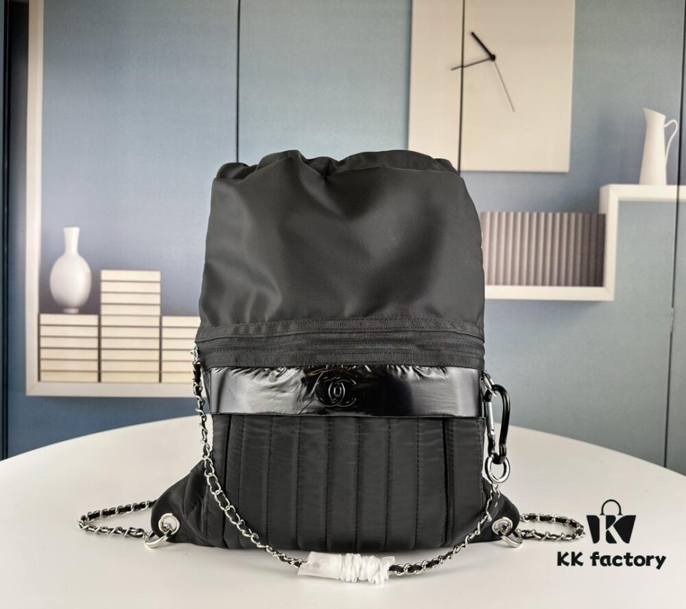 69304305f09edb6de4c4da78 New Arrival! Jennie's Style Chanel Nylon Backpack Black
