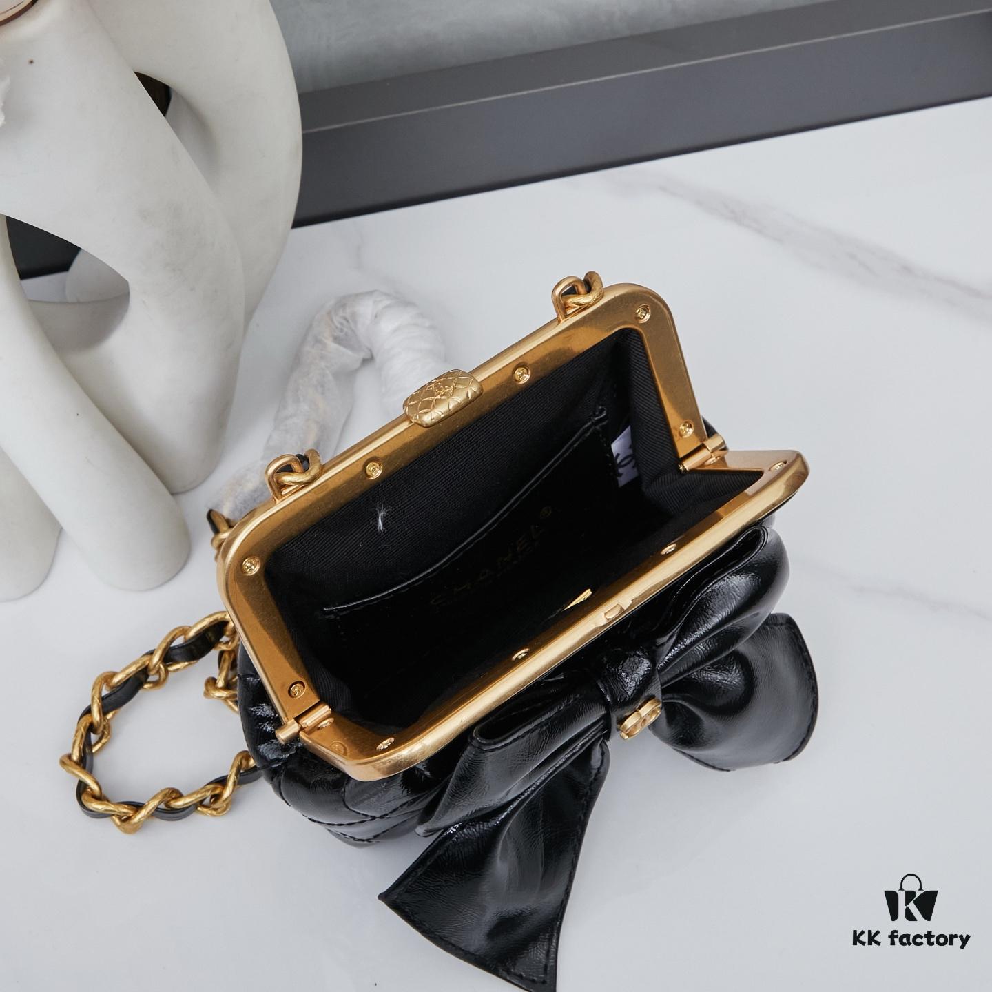 693043caf09edb6de4c4db4a New Arrival with Box Chanel 24A Bow Frog-Mouth Bag So Cute!