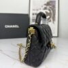 693043f1f09edb6de4c4db76 CHANEL 25P New Handle Top Handle Bag Mini in Black and Gold Lambskin