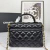 693043f1f09edb6de4c4db77 CHANEL 25P New Handle Top Handle Bag Mini in Black and Gold Lambskin
