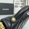 693043f4f09edb6de4c4db7c CHANEL 25P New Handle Top Handle Bag Mini in Black and Gold Lambskin