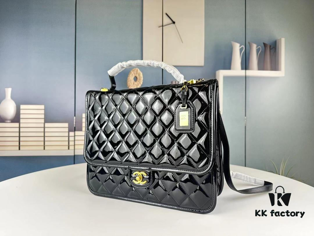 69304435f09edb6de4c4dbd4 New Arrival Chanel 22K Black Patent Leather Backpack