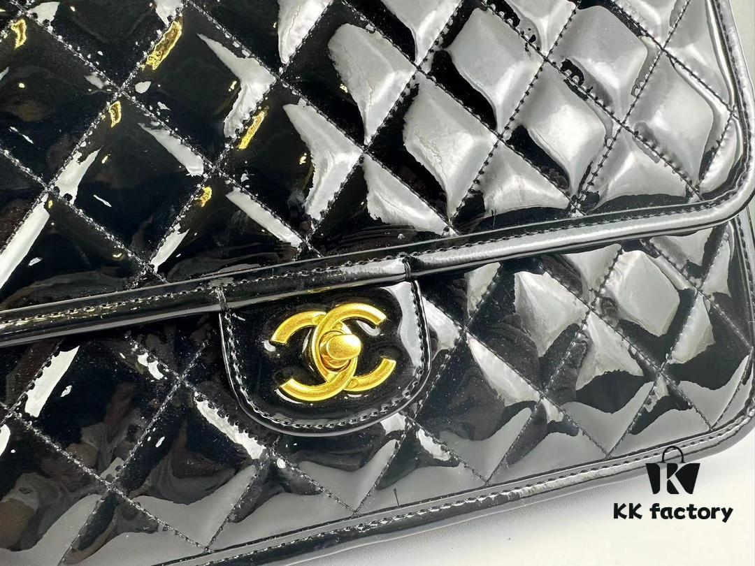 69304438f09edb6de4c4dbd9 New Arrival Chanel 22K Black Patent Leather Backpack
