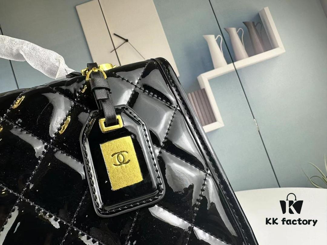 6930443df09edb6de4c4dbe2 New Arrival Chanel 22K Black Patent Leather Backpack