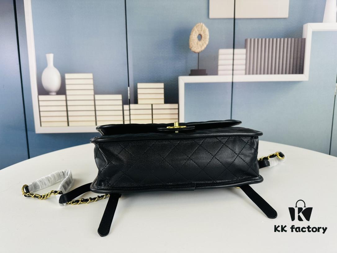 693044a6f09edb6de4c4dc6f New Arrival Chanel 22K Black Patent Leather Backpack