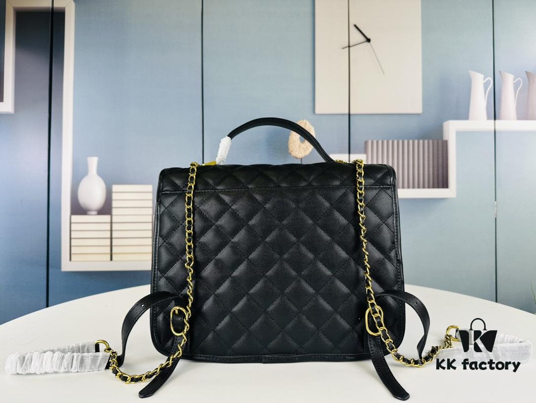 693044abf09edb6de4c4dc77 New Arrival Chanel 22K Black Patent Leather Backpack