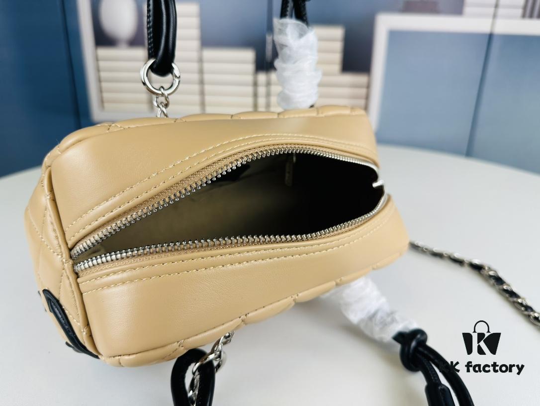 69304537f09edb6de4c4dd44 New Arrival Vintage Charm | Chanel Classic Mini Handbag in Black and White Quilted Design