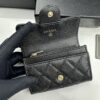 69304553f09edb6de4c4dd6b CHANEL Caviar Black/Gold 23K Classic Quilted Lambskin Wallet