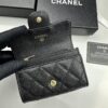 69304555f09edb6de4c4dd6d CHANEL Caviar Black/Gold 23K Classic Quilted Lambskin Wallet