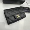 69304557f09edb6de4c4dd6f CHANEL Caviar Black/Gold 23K Classic Quilted Lambskin Wallet
