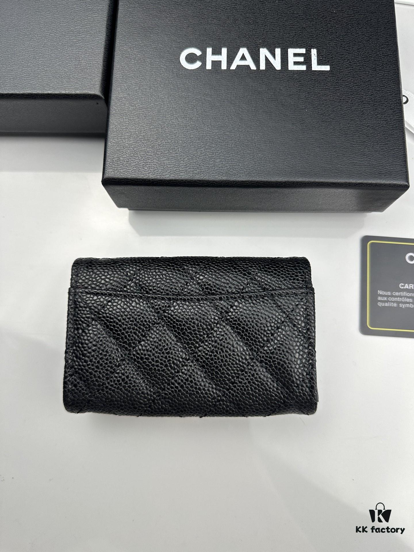 6930455bf09edb6de4c4dd73 CHANEL Caviar Black/Gold 23K Classic Quilted Lambskin Wallet
