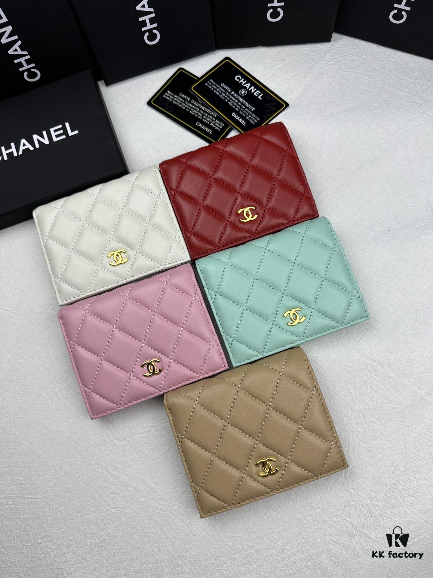 6930455ef09edb6de4c4dd78 Chanel Genuine Lambskin Card Holder - Classic Counter Style, Impeccable Craftsmanship, High-Quality Design, Model No. 6038 in White, Red, Pink, Green, Apricot