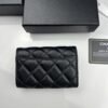 CHANEL Caviar Black / Gold 23K Classic Quilted Lambskin Wallet
