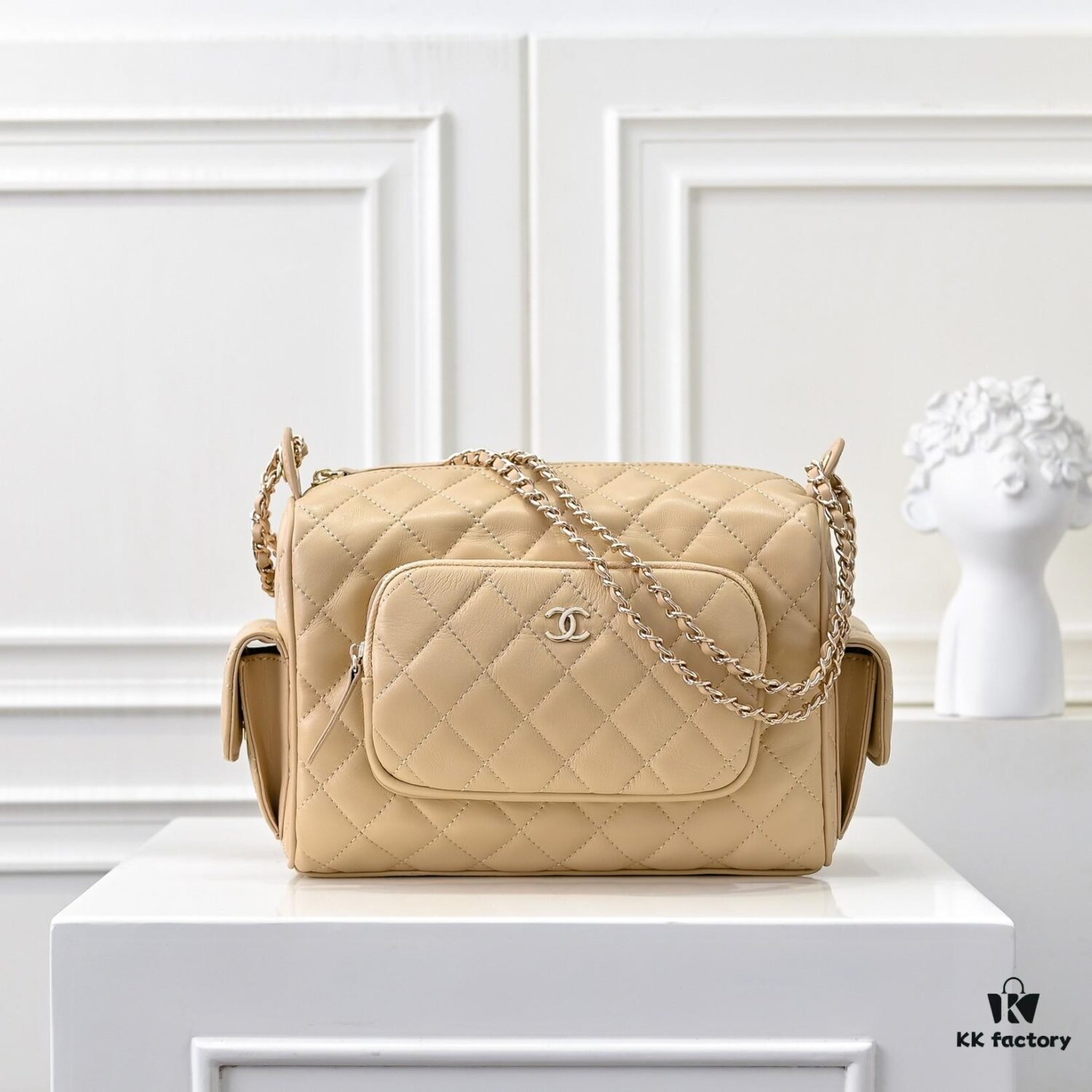 693045d4f09edb6de4c4de05 CHANEL 24K New Bowling Camera Bag in Lambskin with Gold-Tone Hardware