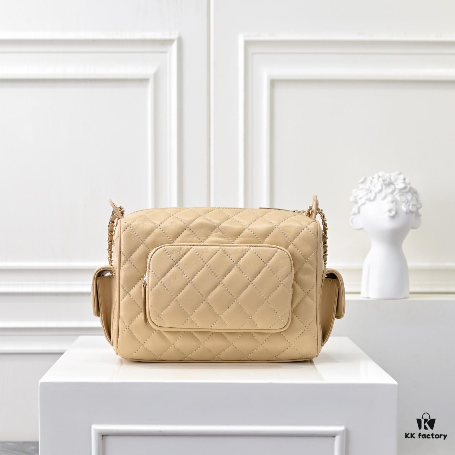 693045d5f09edb6de4c4de09 CHANEL 24K New Bowling Camera Bag in Lambskin with Gold-Tone Hardware