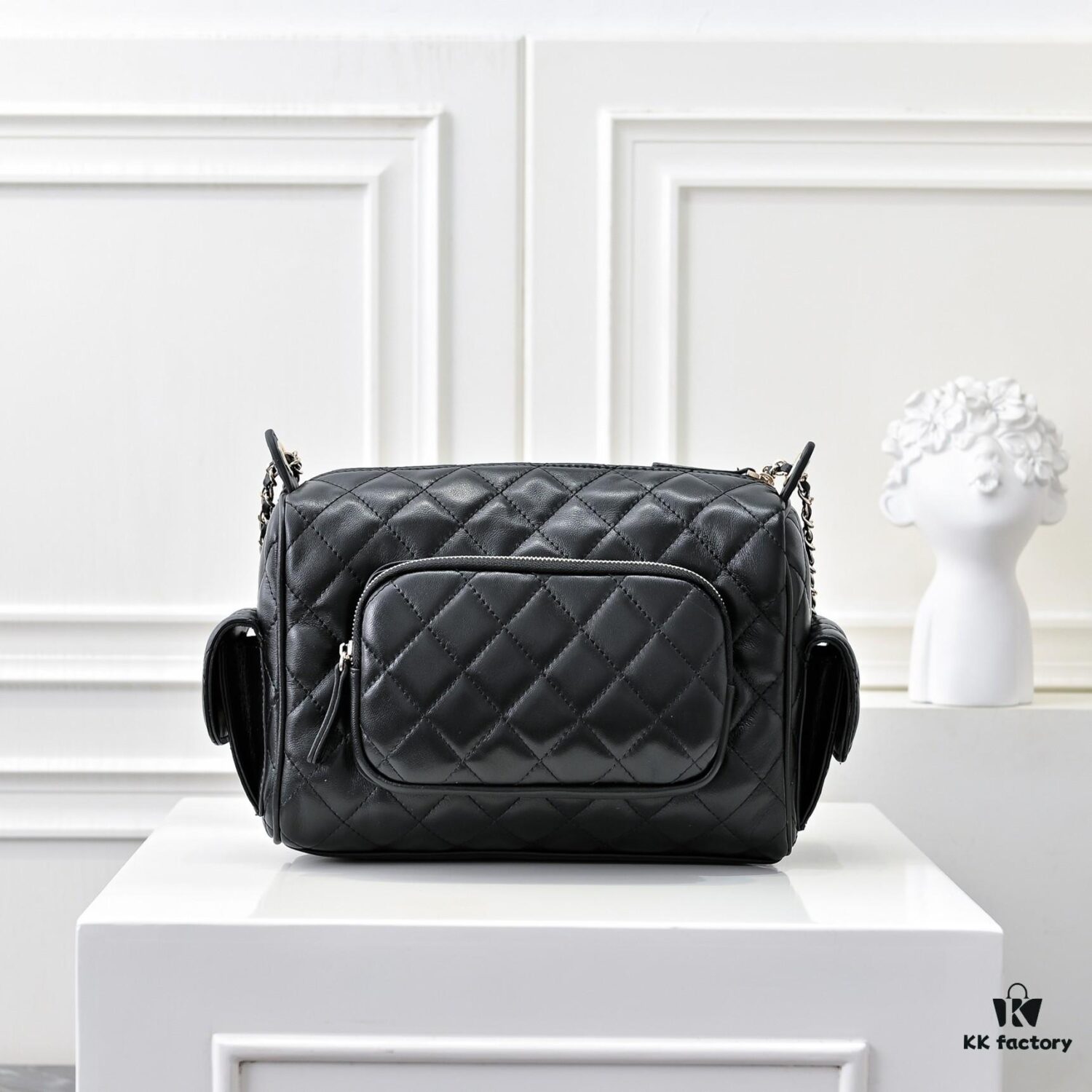 693045def09edb6de4c4de0f CHANEL 24K New Bowling Camera Bag in Lambskin with Gold-Tone Hardware