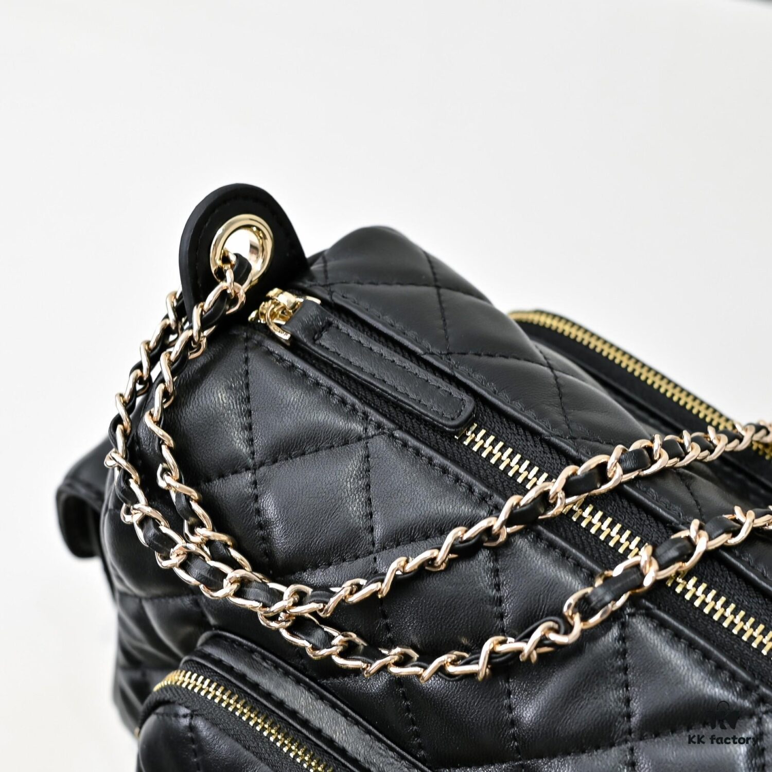693045e1f09edb6de4c4de11 CHANEL 24K New Bowling Camera Bag in Lambskin with Gold-Tone Hardware