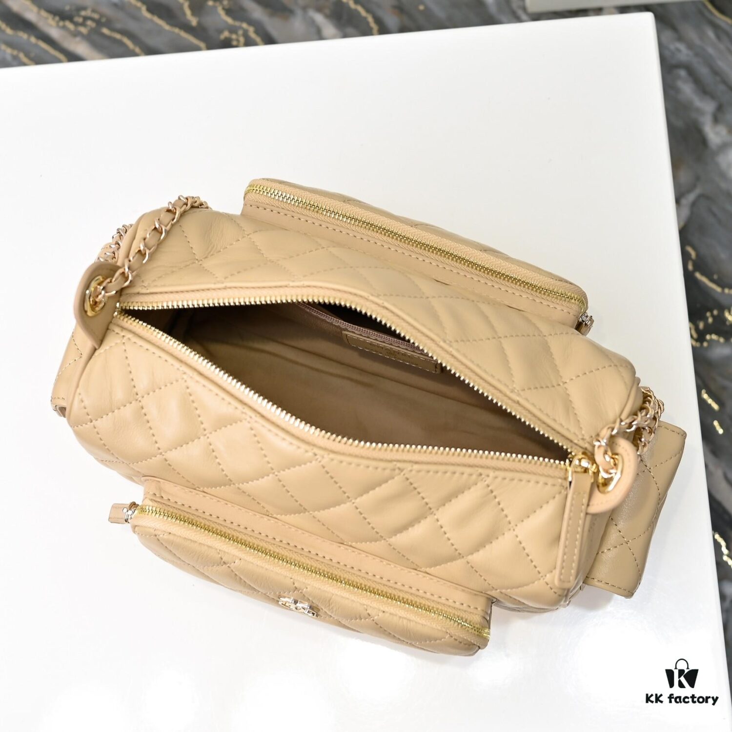 693045e6f09edb6de4c4de18 CHANEL 24K New Bowling Camera Bag in Lambskin with Gold-Tone Hardware