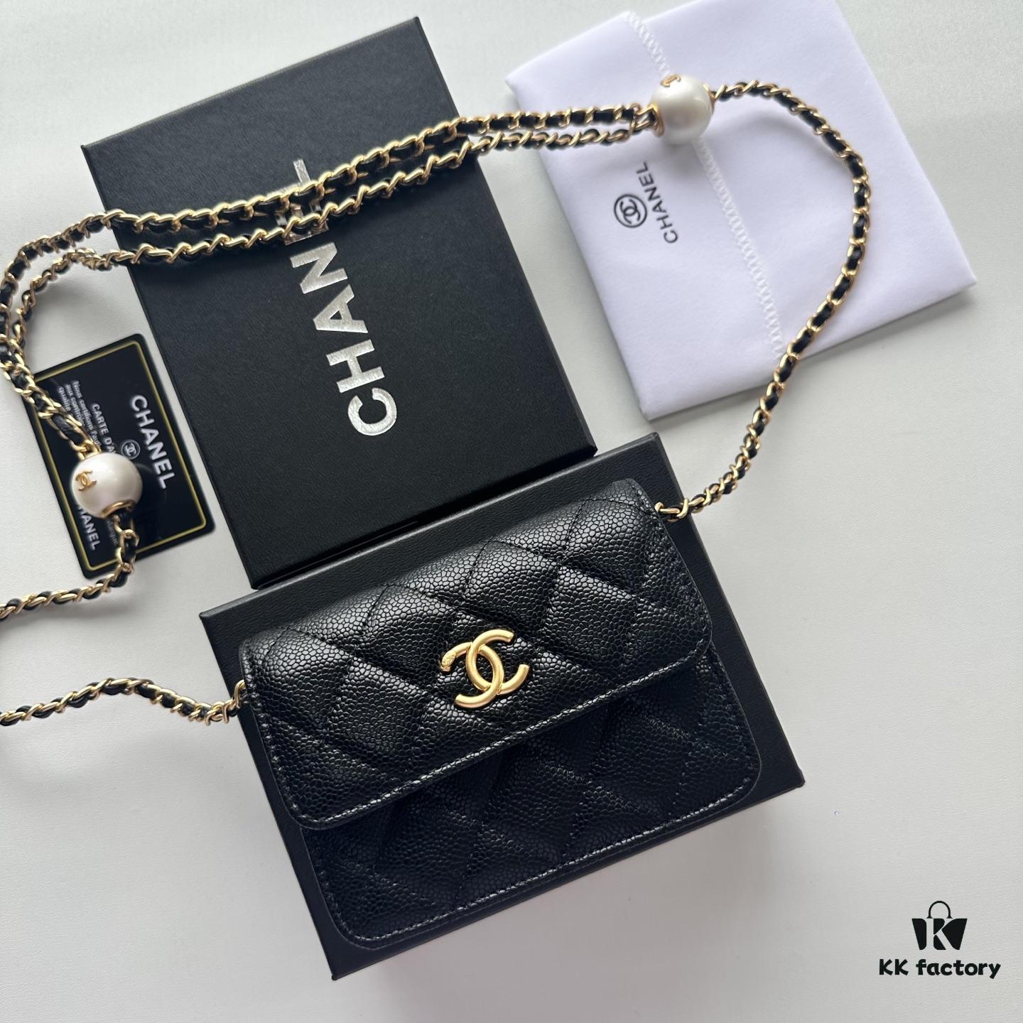 69304633f09edb6de4c4de72 Best-selling Chanel-style Quilted Caviar Leather Bag with Pearl and Chain Hardware