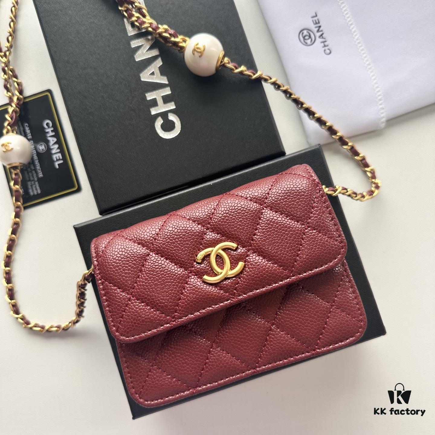 69304638f09edb6de4c4de78 Chanel Luxury Counter Model ❤❤ Caviar Leather with Pearl and Chain Hardware, Full Leather Interior and Exterior, High-Quality Craftsmanship, Gold-Tone Clasp, Can Be Worn as Shoulder Bag, Crossbody or Waist Bag