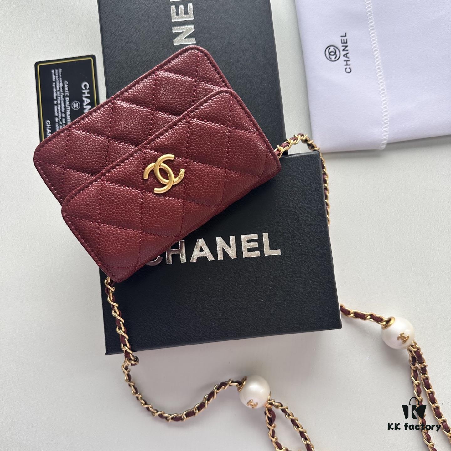 69304640f09edb6de4c4de7e Chanel Luxury Counter Model ❤❤ Caviar Leather with Pearl and Chain Hardware, Full Leather Interior and Exterior, High-Quality Craftsmanship, Gold-Tone Clasp, Can Be Worn as Shoulder Bag, Crossbody or Waist Bag