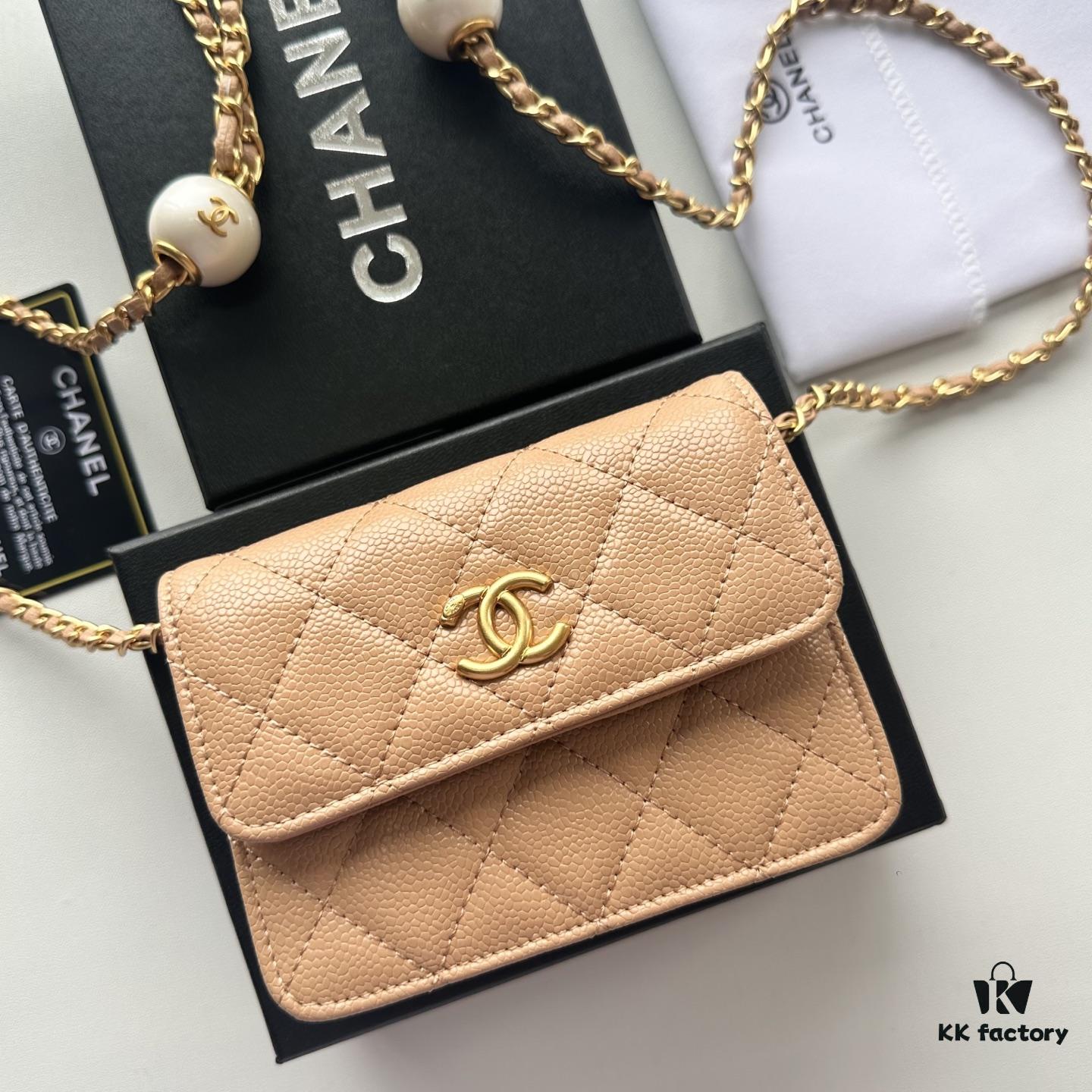 69304649f09edb6de4c4de8c Chanel Luxury Counter Model ❤❤ Caviar Leather with Pearl and Chain Hardware, Full Leather Interior and Exterior, High-Quality Craftsmanship, Gold-Tone Clasp, Can Be Worn as Shoulder Bag, Crossbody or Waist Bag