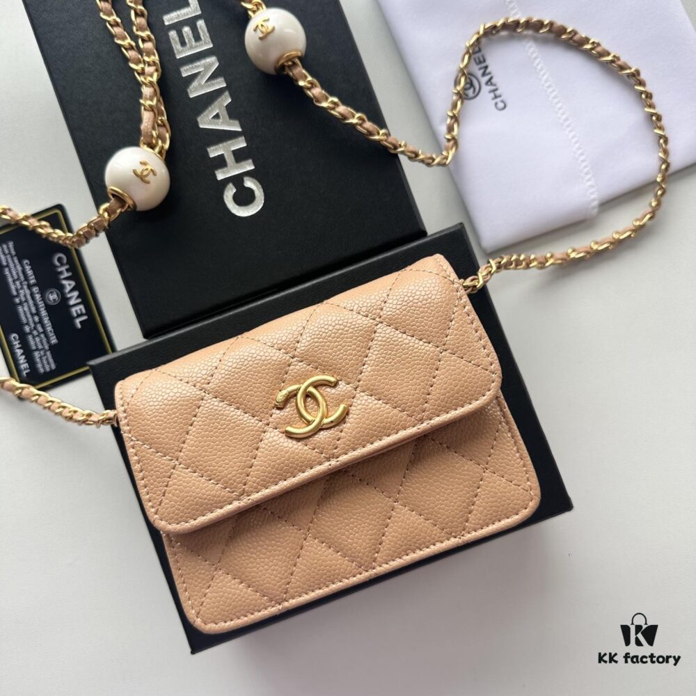 69304649f09edb6de4c4de8d Chanel Luxury Counter Model ❤❤ Caviar Leather with Pearl and Chain Hardware, Full Leather Interior and Exterior, High-Quality Craftsmanship, Gold-Tone Clasp, Can Be Worn as Shoulder Bag, Crossbody or Waist Bag