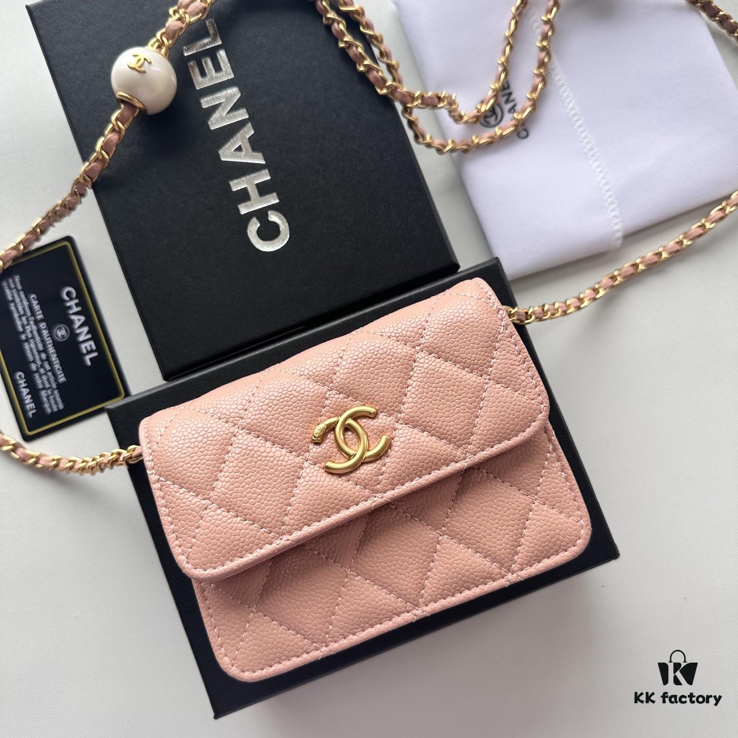 6930464ef09edb6de4c4de90 Chanel Chanel Counter Model ❤❤ Caviar Leather with Pearl and Chain Hardware, Full Leather Interior and Exterior, High-Quality Craftsmanship, Gold Buckle, Can Be Worn as Shoulder Bag, Crossbody or Waist Bag