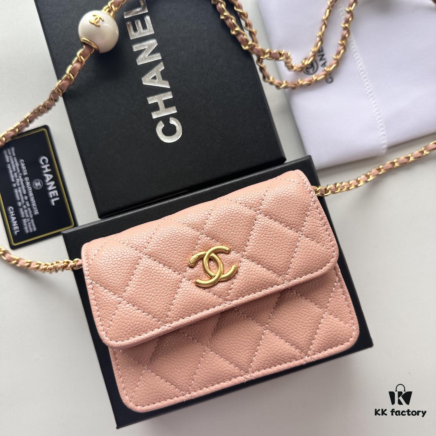 6930464ef09edb6de4c4de92 Chanel Chanel Counter Model ❤❤ Caviar Leather with Pearl and Chain Hardware, Full Leather Interior and Exterior, High-Quality Craftsmanship, Gold Buckle, Can Be Worn as Shoulder Bag, Crossbody or Waist Bag